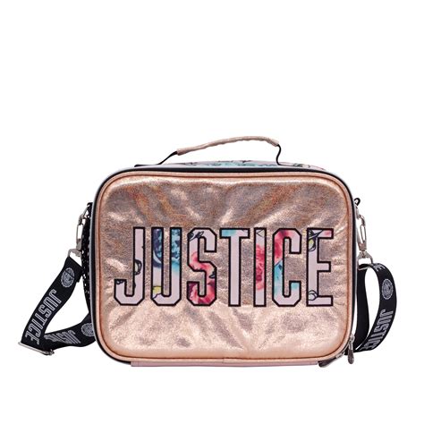 rose metalic lunch box|justice metallic rose gold lunch.